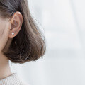 wholesale S925 silver stud earrings for women, minimalist niche design, high-end mini diamond stud earrings, wholesale E1139-0-3