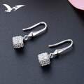 wholesale S925 silver Korean fashion full diamond zirconia earrings for women, square earrings, new factory wholesale-0-3
