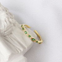 wholesale S925 Sterling Silver Wholesale Chic Minimalist Crown Index Finger Rings For Women, Popular Among Japanese And Korean Trendsetters-F974-Gold Adjustable opening