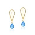 wholesale 925 Silver Gold-Plated Fashion Minimalist New Arrival Versatile DIY Three-Way Wear Blue Crystal Earrings Ear Accessories-0-3