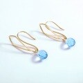 wholesale 925 Silver Gold-Plated Fashion Minimalist New Arrival Versatile DIY Three-Way Wear Blue Crystal Earrings Ear Accessories-0-2
