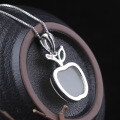 wholesale 925 sterling silver with certificate Hetian jade apple pendant, wholesale fashionable small jade pendant necklace for women-0-2