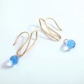 wholesale 925 Silver Gold-Plated Fashion Minimalist New Arrival Versatile DIY Three-Way Wear Blue Crystal Earrings Ear Accessories-0-1