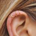 wholesale Metal material S925 sterling silver ear clips for men and women, minimalist and stylish double-layer non-pierced trendy line couple ear cuff ear accessories G1234-0-0