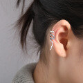 wholesale S925 Sterling Silver Snake Ear Clip For Women, Vintage Thai Silver Patterned Earring For Non-pierced Ears-0-1