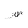 wholesale S925 Sterling Silver Snake Ear Clip For Women, Vintage Thai Silver Patterned Earring For Non-pierced Ears-0-0