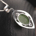 wholesale 925 silver with certificate, antique-style natural green jadeite egg-faced jade pendant necklace for mom-0-2