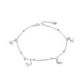 wholesale S925 silver Korean-style cross-border new fashion elegant female student foot jewelry, creative and unique diamond-inlaid butterfly ankle chain-0-4