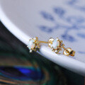 wholesale 14K/9K Gold Japanese-style Natural Australian Opal Versatile Elegant Stud Earrings Women's Simple Fashion Earrings Yili-0-1