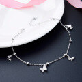 wholesale S925 silver Korean-style cross-border new fashion elegant female student foot jewelry, creative and unique diamond-inlaid butterfly ankle chain-0-3