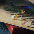 wholesale 14K/9K Gold Japanese-style Natural Australian Opal Versatile Elegant Stud Earrings Women's Simple Fashion Earrings Yili-0-2