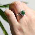 wholesale With 925 Silver, an adjustable jadeite ring with an appraisal certificate, suitable for vintage qipao and Hanfu styles-0-6