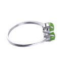wholesale 925 Sterling Silver with Certificate Hetian Jasper Ring Fashion Minimalist Style Adjustable Leaf Gemstone Open Band Wholesale for Women-0-2