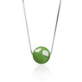 wholesale 925 Silver Vintage Natural Hetian Jade Transfer Bead, Fashionable and Elegant Necklace with Certificate, Jasper Road-Road Through Clavicle Chain-0-4
