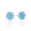 wholesale S925 Silver Simple and Fashionable Snowflake Micro-Set Zircon Stud Earrings Korean Style Jewelry Factory Wholesale and Distribution-0-4