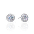 wholesale S925 Silver Retro Korean Style Minimalist Round Zircon Stud Earrings for Women, Wholesale and Drop Shipping from Factory-0-4