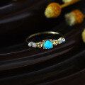 wholesale 9/14K Gold Pearl Opal Turquoise Ethnic Style Ring Wholesale-0-2