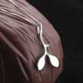 wholesale 925 Silver Inlaid Jade Pendant with Willow Leaf Bud Small Leaf Design, Fashionable Gift with Certificate, Wholesale of Jasper Pendant-0-2