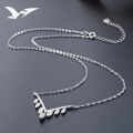 wholesale S925 Silver Minimalist V-Shape Diamond Pendant Choker Necklace for Women with Zirconia Fashion Set-0-3