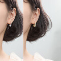 wholesale S925 silver round geometric minimalist small disc tassel drop earrings fashionable ear studs G1747-0-2