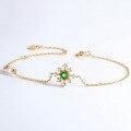 wholesale 925 Sterling Silver Japanese-style Light Luxury Niche Design Pearl Bracelet for Women with Emerald Gemstone, Simple and Retro-0-1