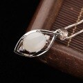 wholesale 925 Sterling Silver Inlaid Hetian Jade Pendant with Certificate, National Trend Ancient Style White Jade Necklace Pendant for Women-0-3