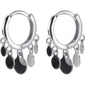 wholesale S925 silver round geometric minimalist small disc tassel drop earrings fashionable ear studs G1747-0-4