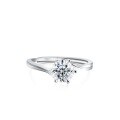 wholesale 925 Sterling Silver Wholesale Moissanite Women's Ring Six Prong 1 Carat D Color Set Adjustable Open Band Moissanite Ring-0-6