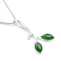 wholesale 925 Silver Inlaid Jade Pendant with Willow Leaf Bud Small Leaf Design, Fashionable Gift with Certificate, Wholesale of Jasper Pendant-0-4