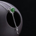 wholesale 925 Silver with Certificate Hetian Jade Pendant Necklace, Vintage Heart-Shaped Jasper Key Necklace for Girlfriend Gift-0-1