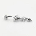 wholesale 925 Sterling Silver Heart-shaped Zircon Belly Button Ring For Women-0-4