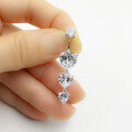 wholesale 925 Sterling Silver Heart-shaped Zircon Belly Button Ring For Women-0-3