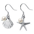 wholesale Metal: S925 Earrings for women, Korean-style small fresh and personalized asymmetric starfish shell animal earrings accessory G2058-0-2