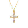 wholesale S925 Sterling Silver Full Diamond Pendant Cross Necklace for Men and Women, an Ins Cross-Border New Accessory-0-4