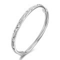 wholesale S999 Sterling Silver, Adjustable Push-Pull Solid Bangle Bracelet, Fashionable Pure Silver Gift for Girlfriend-0-4