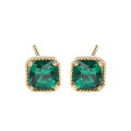 wholesale 925 Sterling Silver Women's Earrings With Zircon And Emerald,。-0-0