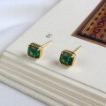 wholesale 925 Sterling Silver Women's Earrings With Zircon And Emerald,。-0-4
