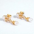 wholesale 10K Gold Plated S925 Sterling Silver Japanese & Korean Light Luxury Vintage Pearl Earrings for Women, Fashion OL Earrings, Dropshipping-0-3