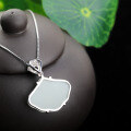 wholesale 925 Sterling Silver with White and Green Jade Beads, New Chinese Retro Style Jade Pendant with Certificate for Women-0-2