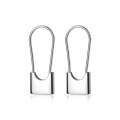 wholesale S925 silver earrings for women, Japanese-style, minimalist hollow paperclip, sweet lock long ear accessories G2412-0-4