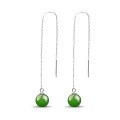 wholesale 925 Sterling Silver Inlaid Jasper Earwires Hetian Jade Earrings, National Trend Ancient Style Pure Silver Tassel Jade Ear Drops-0-4
