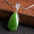 wholesale 925 Silver Inlaid Retro Chinese Style Drip Hetian Jasper Pendant with Certificate, Direct from Manufacturer-0-1