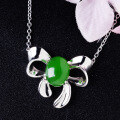 wholesale 925 Sterling Silver Inlaid with Natural Jade Pendant with Certificate, Wholesale Personalized Butterfly Hetian Jasper Necklace Pendant for Women-0-1