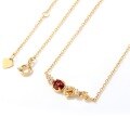 wholesale 925 Silver Gold Plated with 9K Rose Gold Tone, Natural Garnet Floral Pendant Necklace Aromatic, Small and Fresh Style Women's Jewelry-0-2
