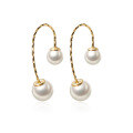 wholesale Sterling Silver Earrings for Women, Korean Style Fashion Pearl Bead Synthetic Pearl Ear Hooks Elegant Design Ear Jewelry G2423-0-4