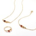 wholesale 925 Silver Gold Plated with 9K Rose Gold Tone, Natural Garnet Floral Pendant Necklace Aromatic, Small and Fresh Style Women's Jewelry-0-3