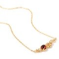 wholesale 925 Silver Gold Plated with 9K Rose Gold Tone, Natural Garnet Floral Pendant Necklace Aromatic, Small and Fresh Style Women's Jewelry-0-1