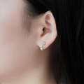 wholesale 9K Gold Japanese-style earrings with, natural opal, and pearl ear studs-0-3