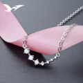 wholesale S925 Silver Minimalist Fresh Smile Pendant with Zircon Diamond Choker Necklace Set Wholesale-0-1