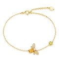 wholesale Sterling Silver Japanese-Inspired Light Luxury Jewelry Citrine Peridot Insect Niche Design Bee Bracelet for Women Wholesale-0-5